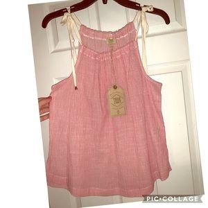 Super cute red and white tank